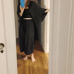 Evam Eva Long Dolman Sleeve Luxury Cardigan Duster Cashmere Wool Yak